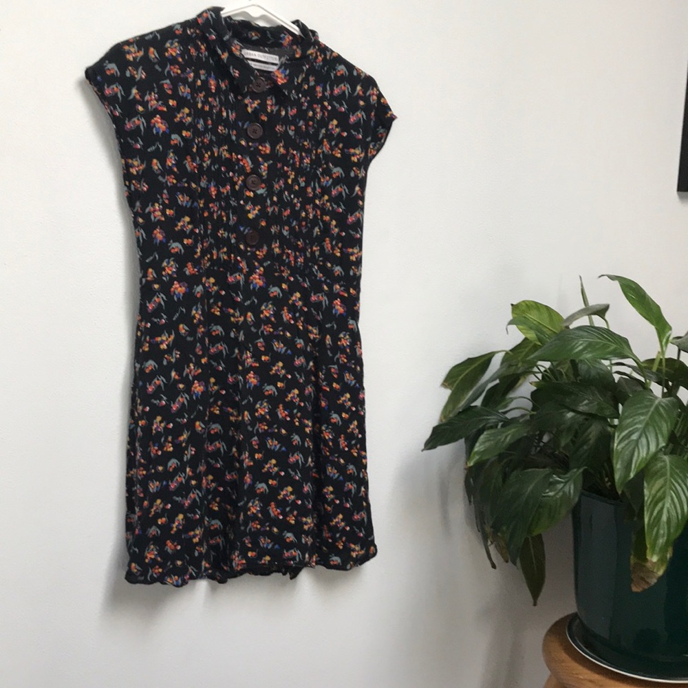 button front printed t shirt dress